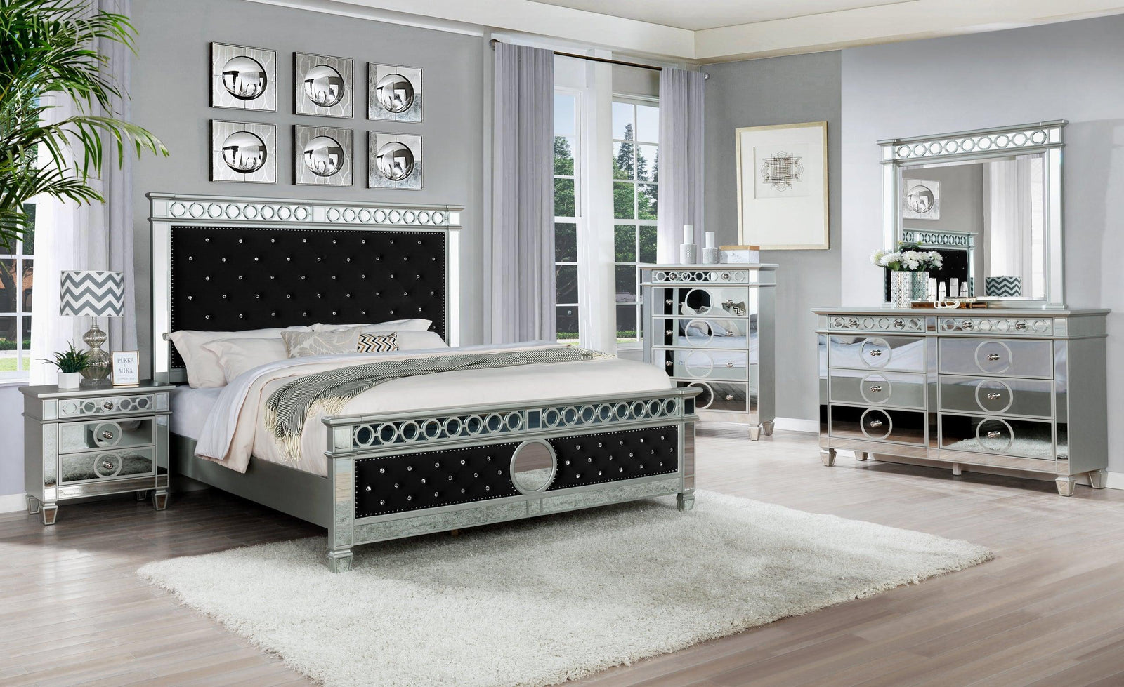 B5010 4PC Black Bedroom Set - Ella Furniture