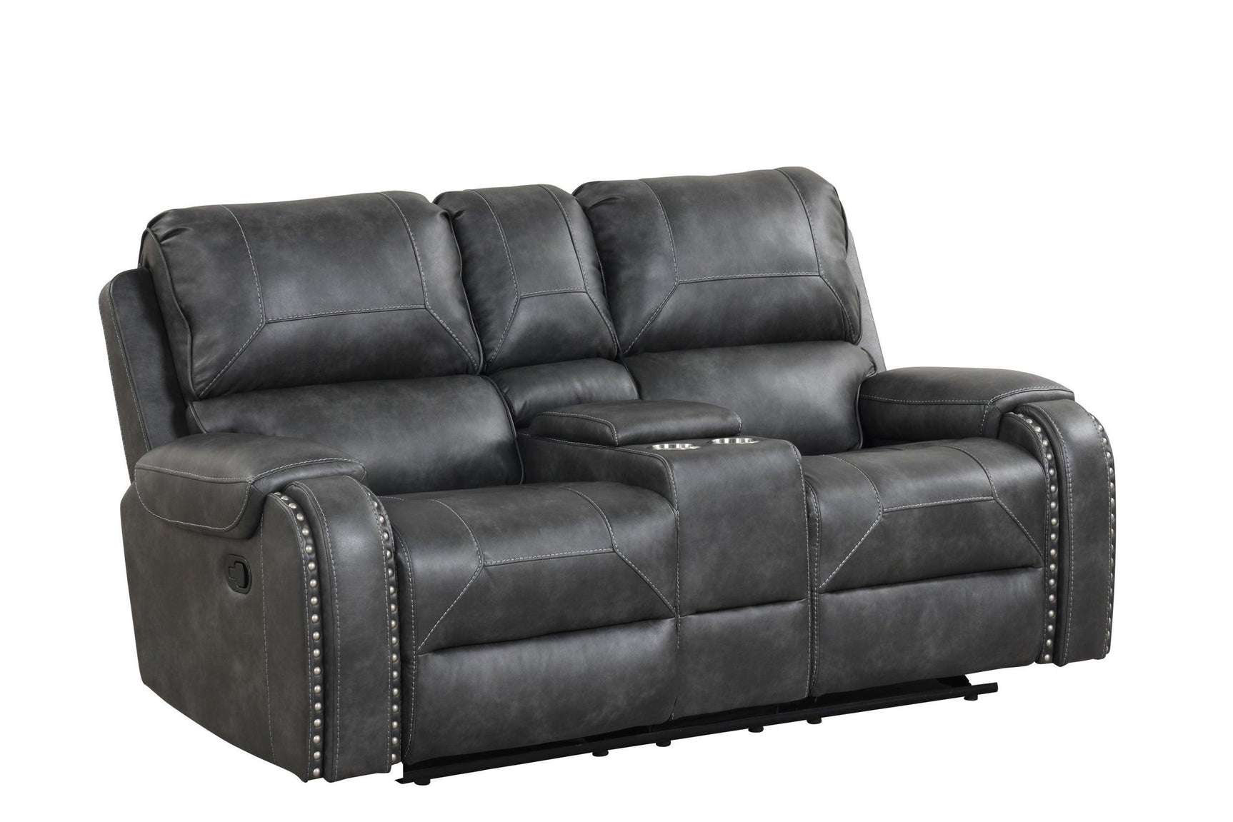 Titan2003-charcoal Oversized 3Pc Reclining Set - Ella Furniture