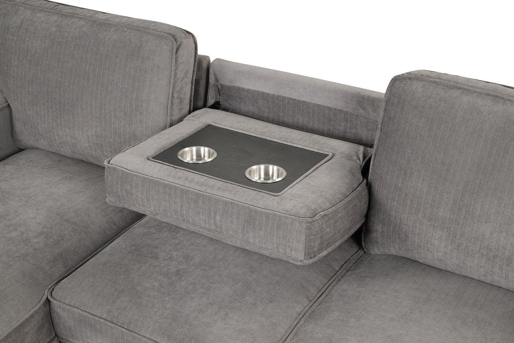 Marcos Gray Sectional With Pull-Out Bed
