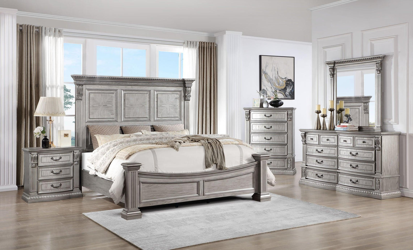 B2010 Gray Panel Bedroom Set - Ella Furniture