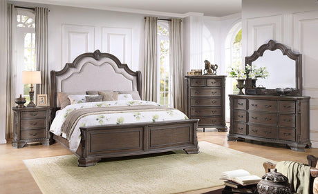B4000 Brown Gray Upholstered Bedroom Set - Ella Furniture