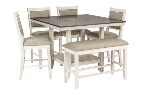 D2310 - Counter Height Table + 4 Chair + Bench Set - Ella Furniture