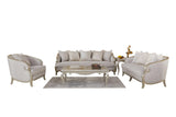 Alexandra Beige Fabric Upholstered 3-Piece Living Room Set