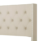 Paddy Beige Upholstered Tufted Platform Queen Bed