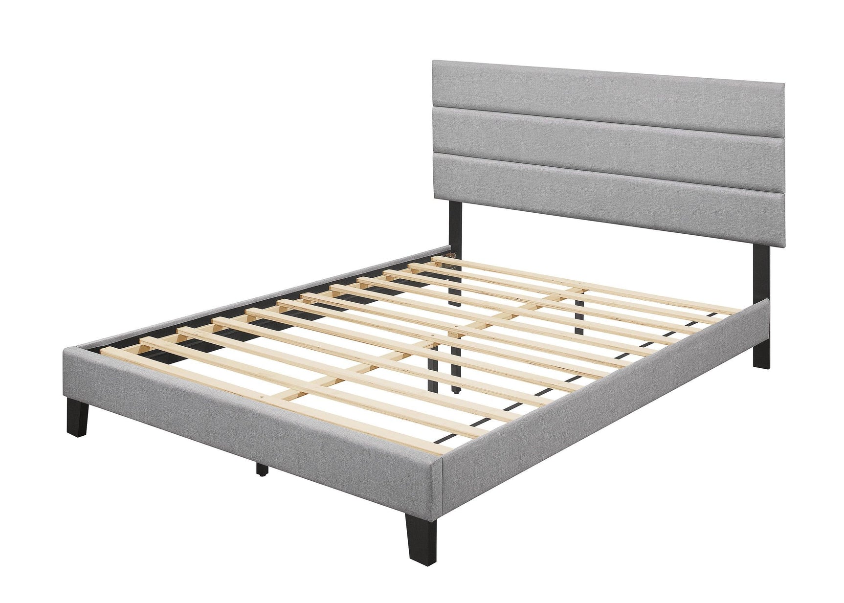 Jess Gray Fabric Upholstered Platform Twin Bed
