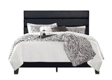 Welly Black PU Upholstered Platform Queen Bed