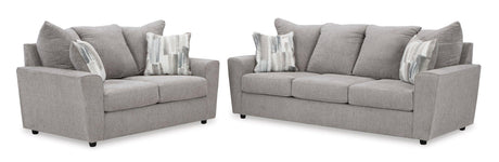 Anchor Modern Contemporary Solid Wood And Metal Fabric Upholstered Sofa & Loveseat - Ella Furniture
