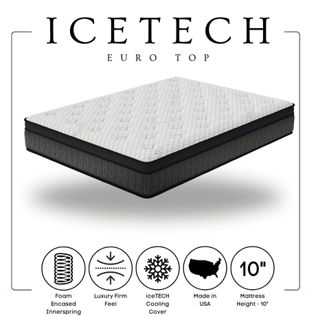 Icetech White&Gray&Black Modern Memory Foam Luxury Firm King Mattress - Ella Furniture