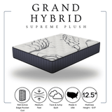 Grand White&Blue Hybrid Medium King Mattress - Ella Furniture