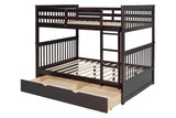 Espresso Modern Solid Wood And Veneers Trundle Twin Over Twin Bunk Beds - Ella Furniture