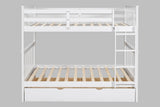 White Modern Solid Wood And Veneers Trundle Twin Over Twin Bunk Beds - Ella Furniture