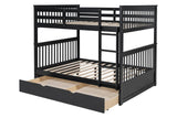 Black Modern Solid Wood And Veneers Trundle Twin Over Twin Bunk Beds - Ella Furniture