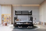 Black Twin Over Full Trundle Bunk Bed