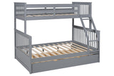 Gray Twin Over Full Trundle Bunk Bed