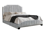 Dooma Gray Velvet Upholstered Platform Full Bed