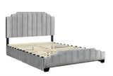 Dooma Gray Velvet Upholstered Platform Full Bed