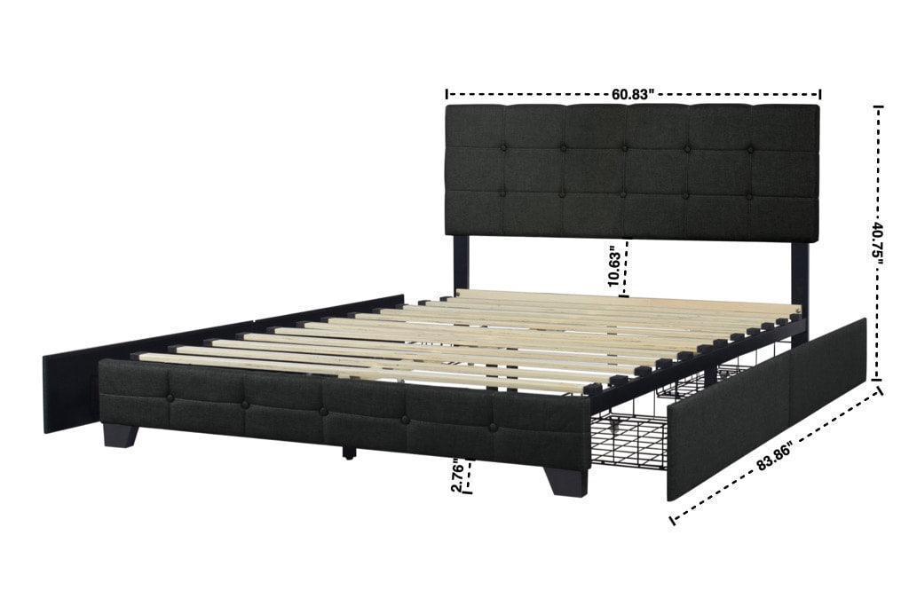 Hectic Black Platform King Bed