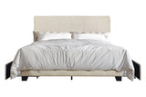 Faddy Beige Upholstered Tufted Platform Full Bed