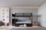 Espresso Full Over Full Trundle Staircase Storage Bunk Bed