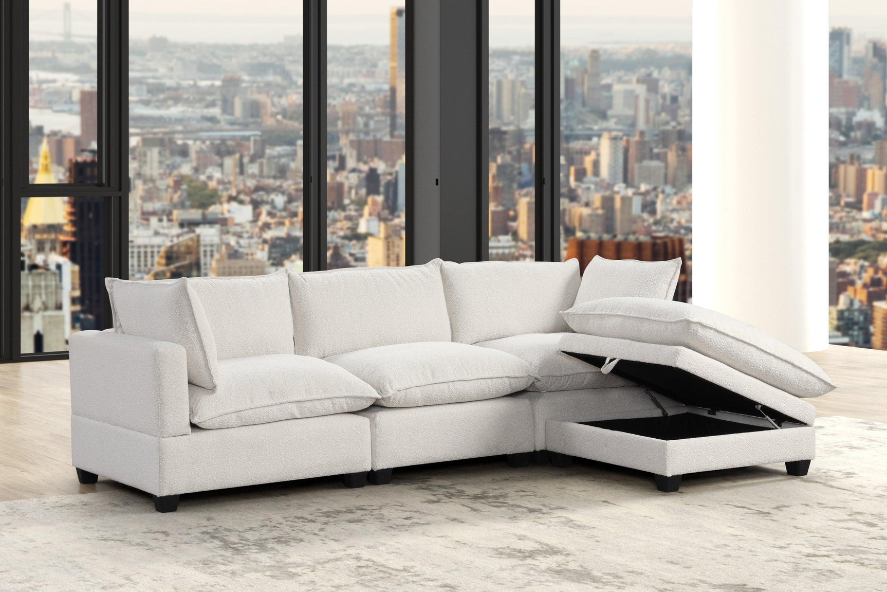 Cloud White Boucle Modular Sectional