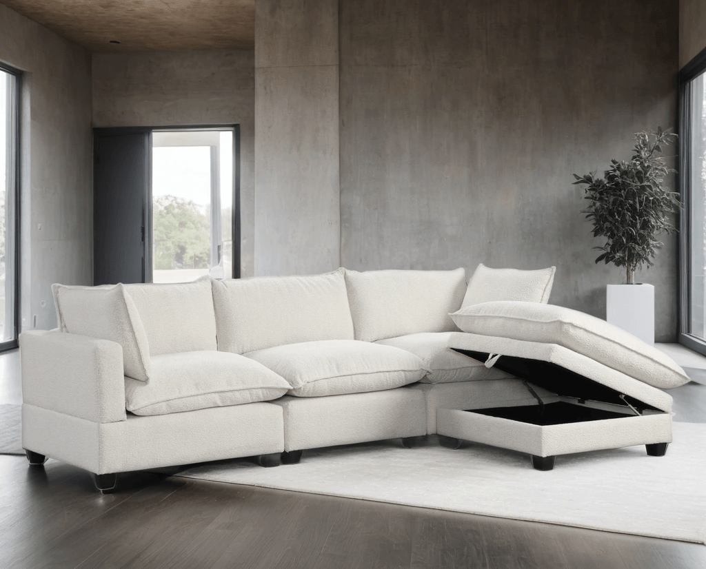Cloud White Boucle Modular Sectional