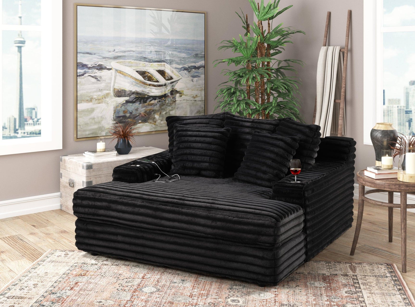 Happy Black Chaise Lounge