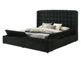 Madonna Black Storage Upholstered King Bed