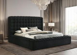 Madonna Black Storage Upholstered King Bed