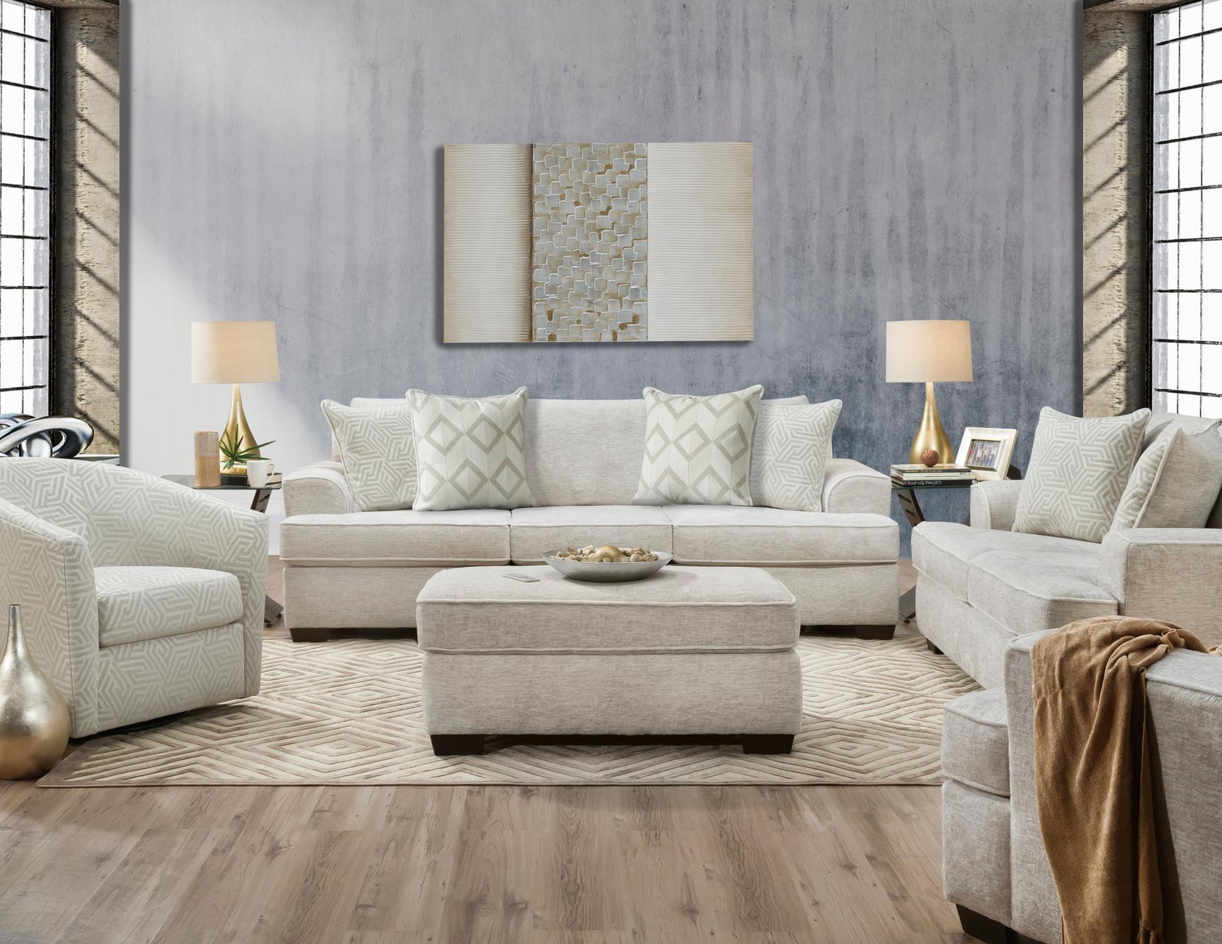 Behold Cream Sofa & Loveseat Set