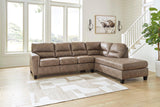 Navi Fossil Faux Leather Sectional