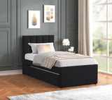 Maya Black Twin Platform Bed w Trundle