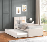 Maya Beige Twin Platform Bed w Trundle