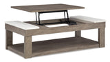 Tom Gray Brown White Lift Top Cocktail Table