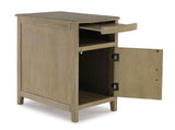 Bom Light Brown Side End Table USB Ports Power Outlet