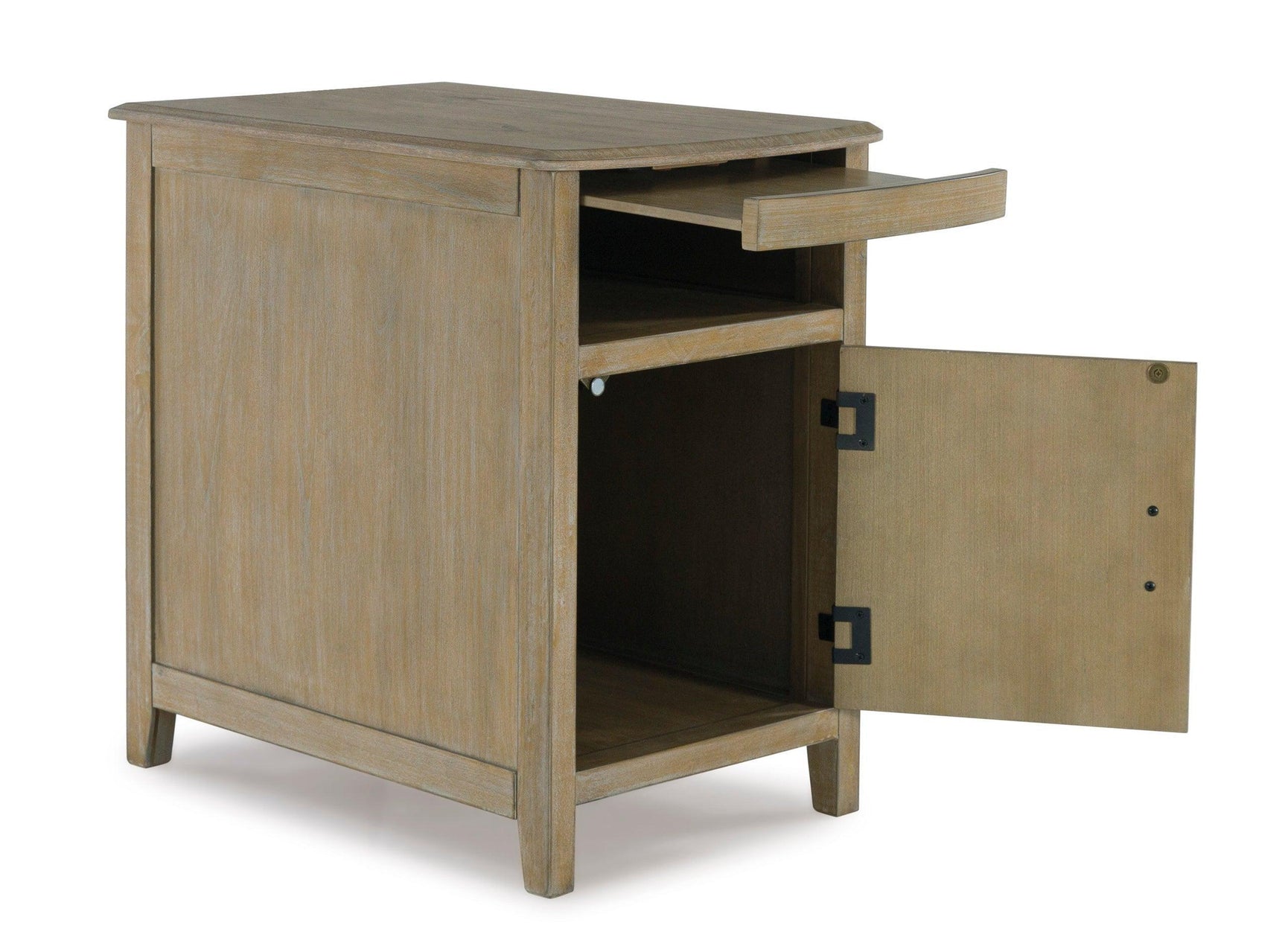 Bom Light Brown Side End Table USB Ports Power Outlet