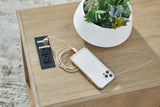 Bom Light Brown Side End Table USB Ports Power Outlet