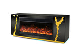 A804 TV Stand W FIREPLACE BLACK