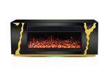 A804 TV Stand W FIREPLACE BLACK