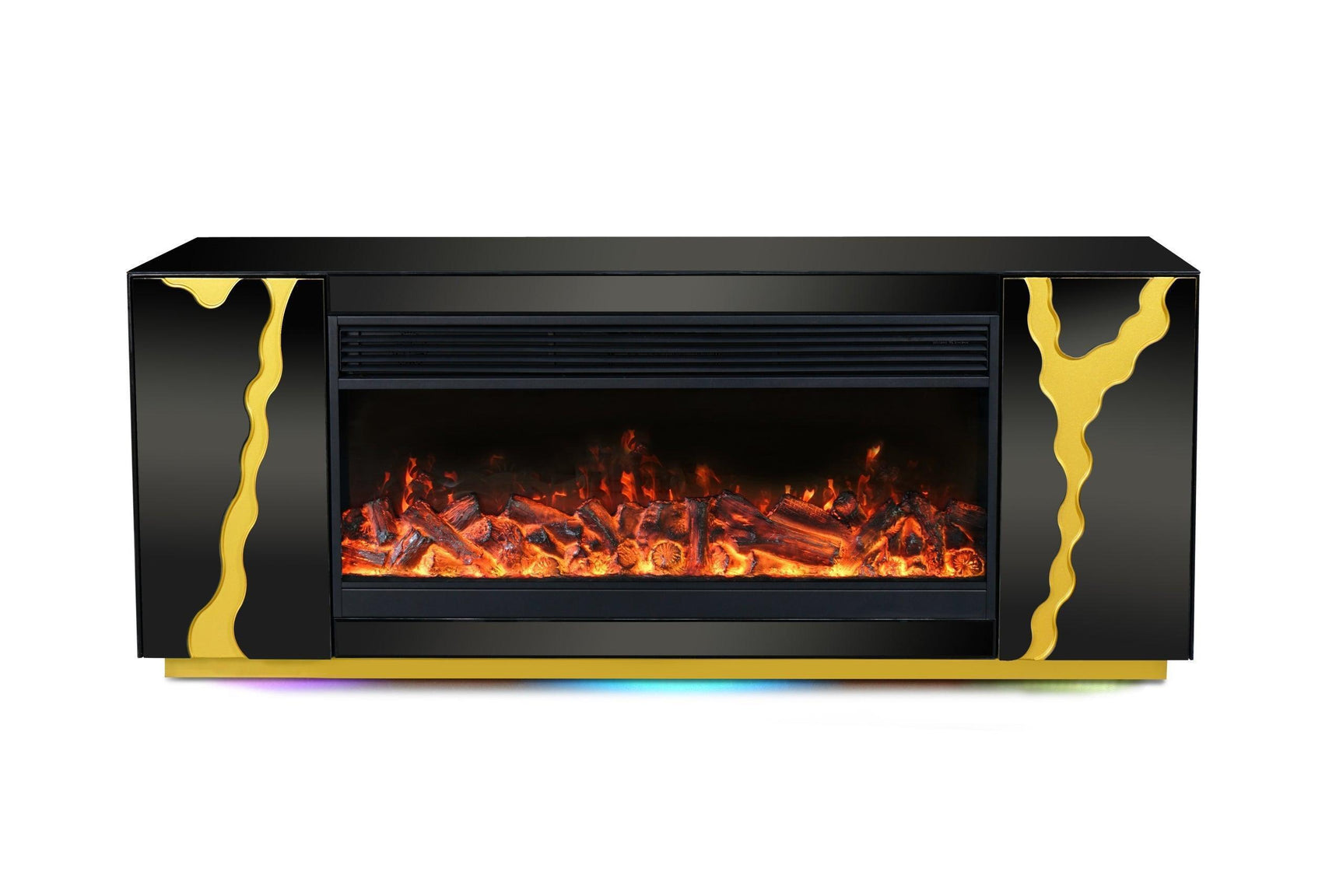 A804 TV Stand W FIREPLACE BLACK