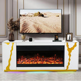 A904 TV Stand W FIREPLACE WHITE