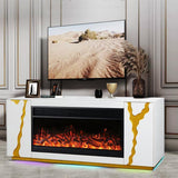 A904 TV Stand W FIREPLACE WHITE