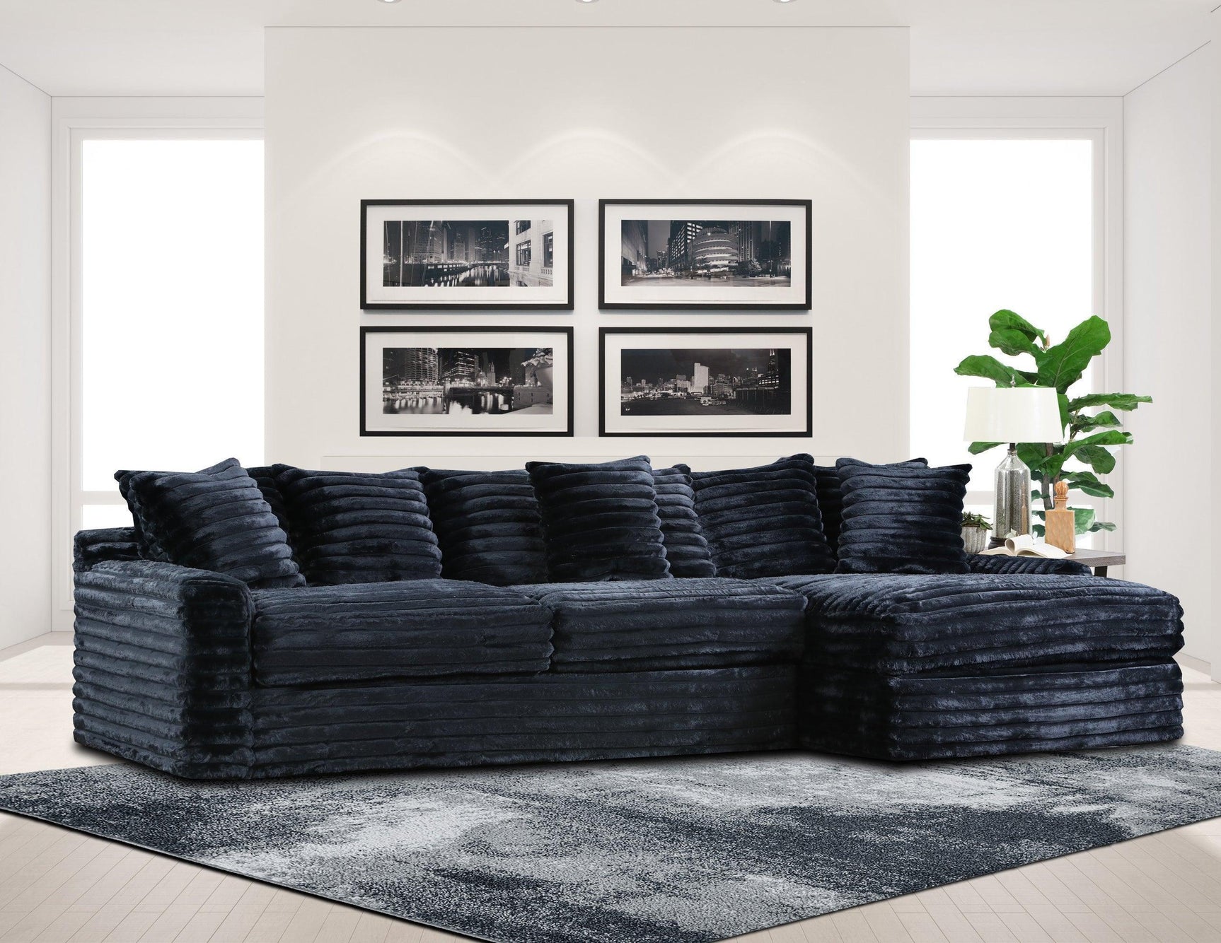 Julia Onyx Black Sectional