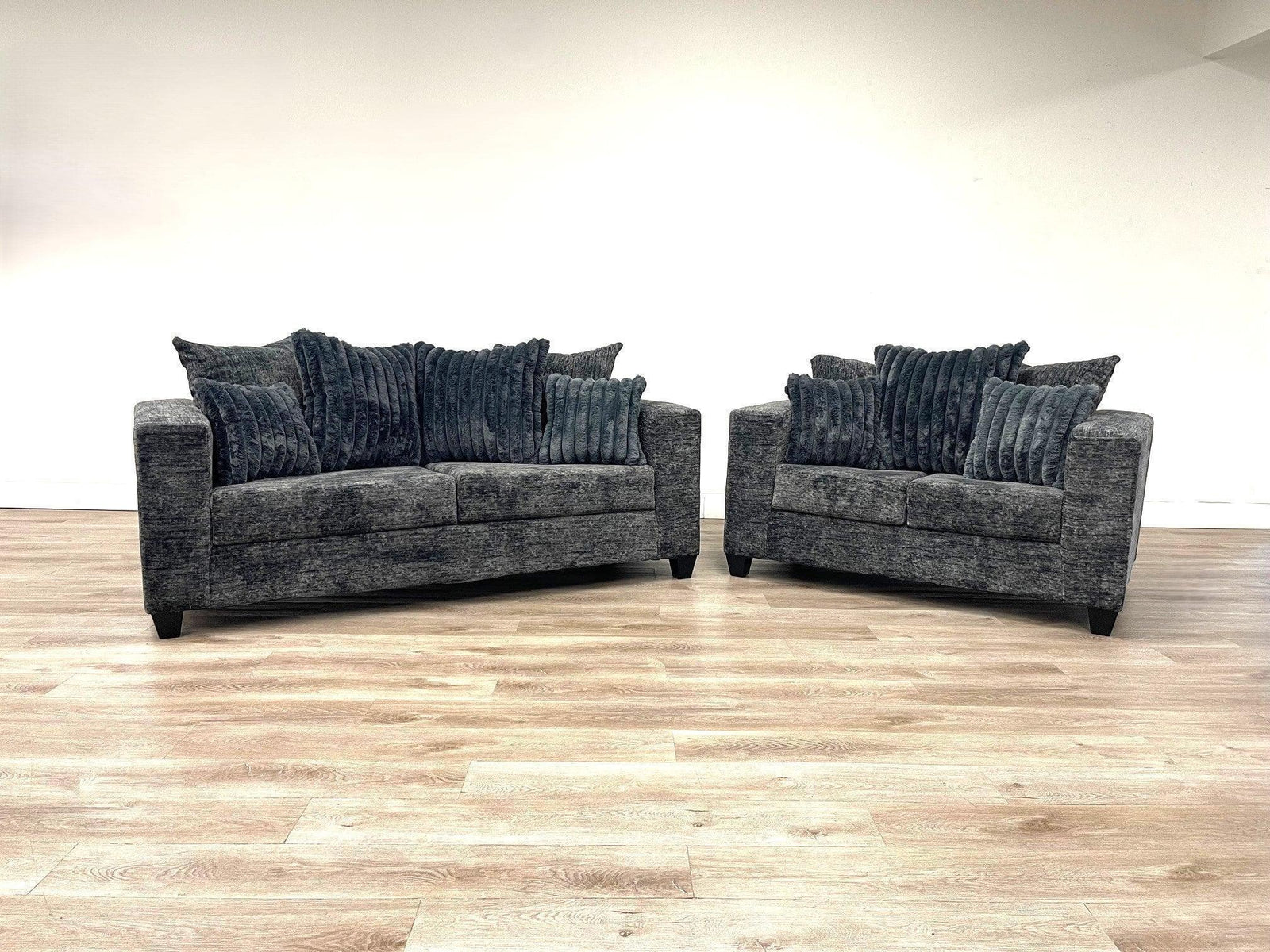 Kaf Charcoal Gray 2-Piece Living Room Set
