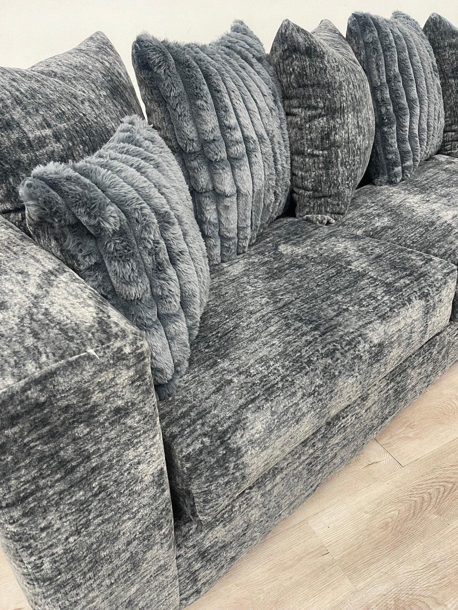 Kaf Charcoal Gray 2-Piece Living Room Set