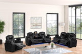 Stefano Black 3-Piece Reclining Set