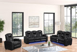 Stefano Black 3-Piece Reclining Set