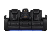 Stefano Black 3-Piece Reclining Set