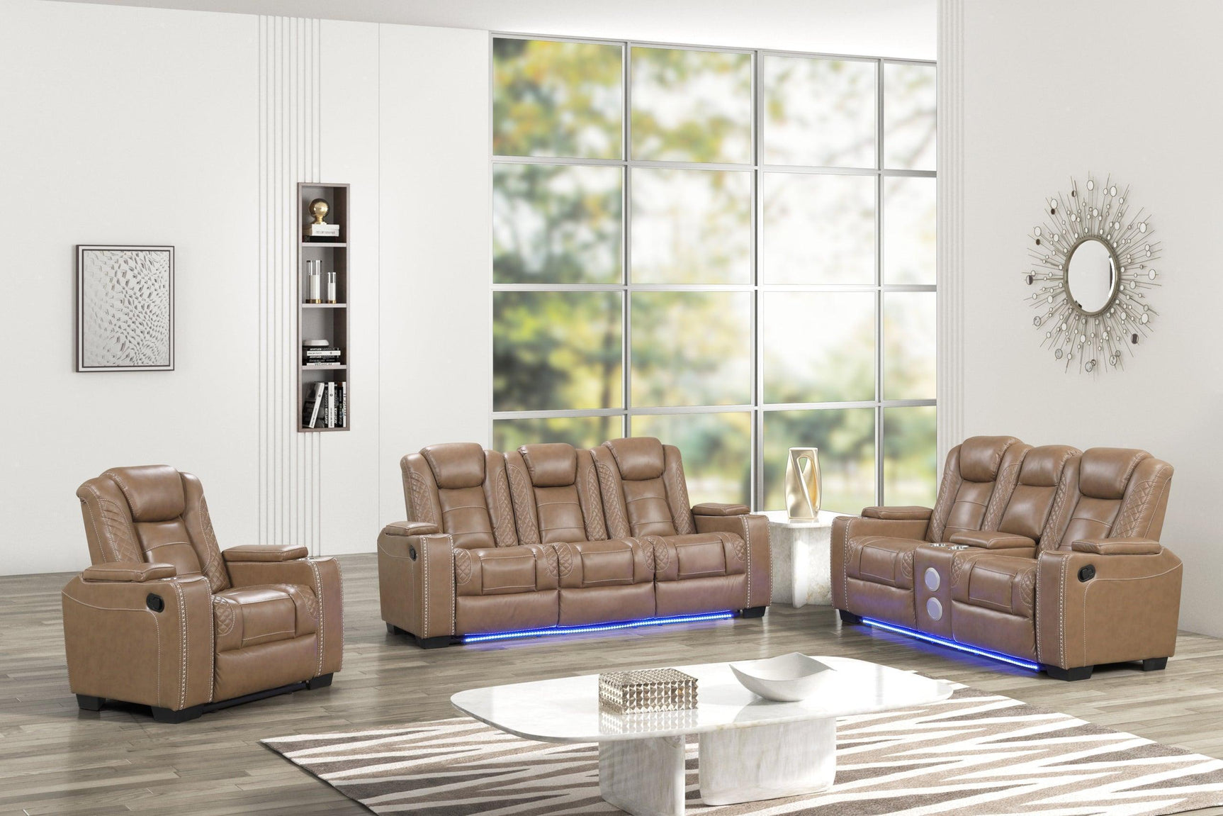 Stefano Brown 3-Piece Reclining Set