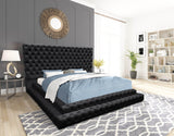 Kiki Black Upholstered Tufted Platform King Bed