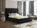 Kiki Black Upholstered Tufted Platform King Bed